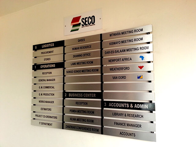 Directory Signs On Aluco Bond